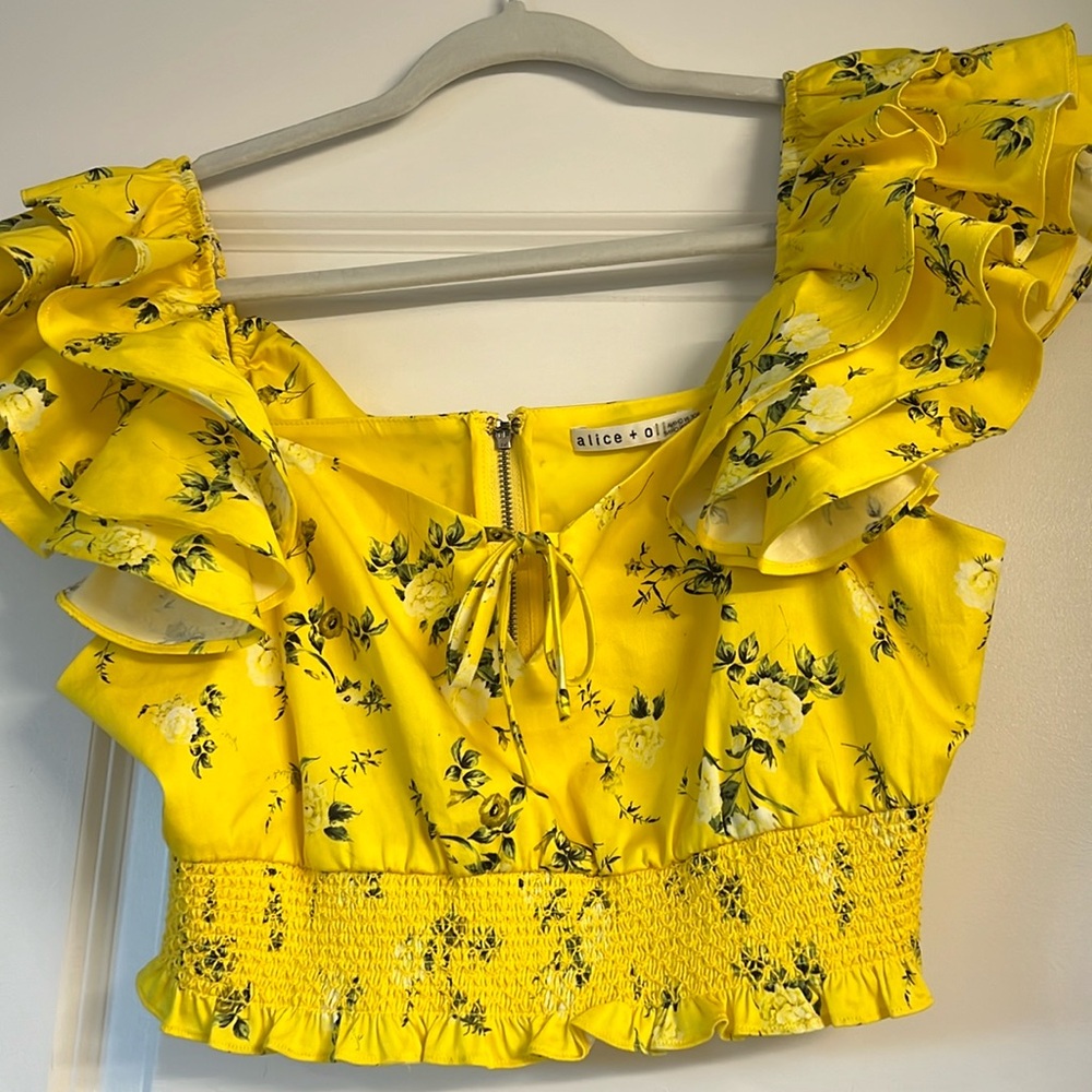 Yellow top from Alice and Olivia